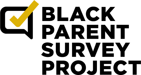 BLACK PARENT SURVEY PROJECT LOGO with bow marked with yellow checkmark next to lettering